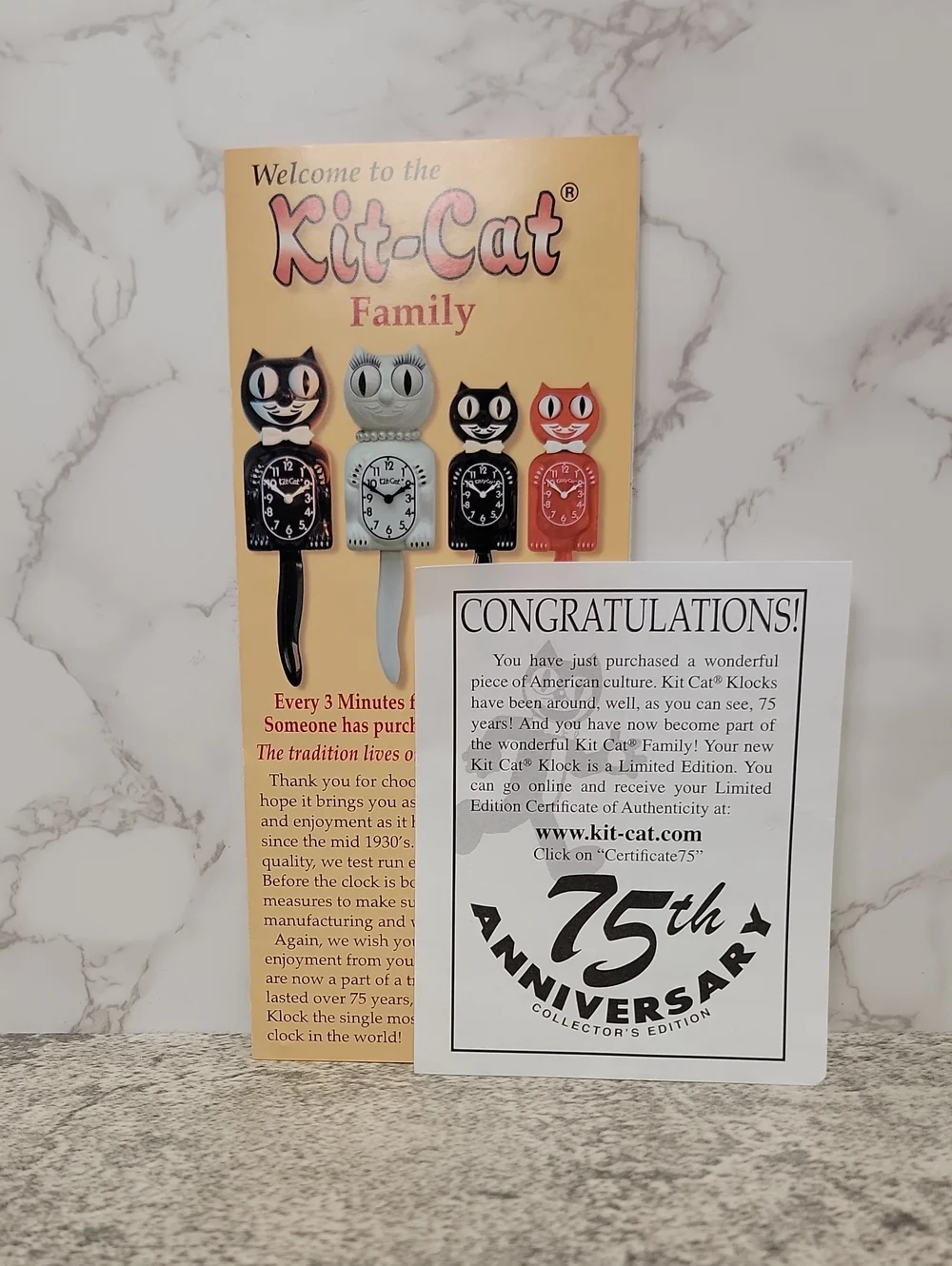 SUPER RARE 75th Anniversary Black Kit-Cat Klock Clock